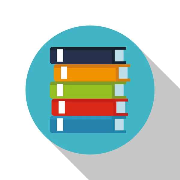 Apilar libros biblioteca elementos de oficina — Vector de stock