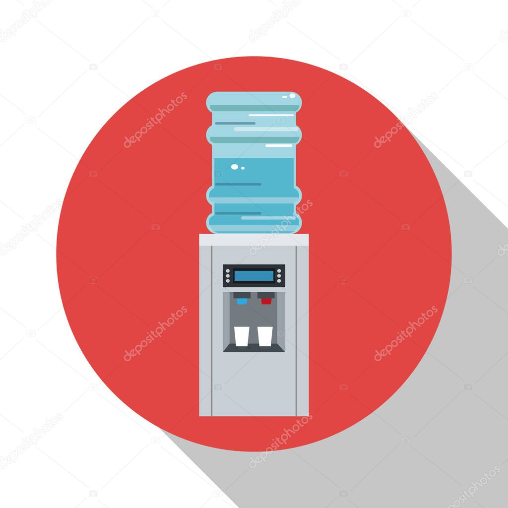 water cooler equipment office round icon shadow