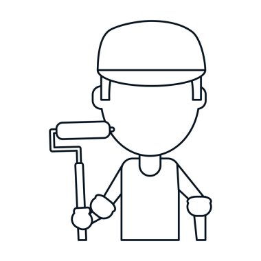 adam ressam silindir ve kapak ince bir çizgi ile