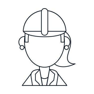 kadın iş kask ince çizgi