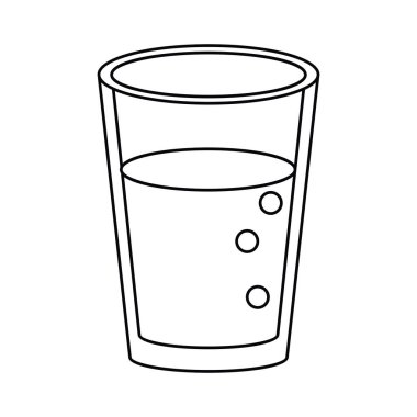 Cam bardak suyu doğa ince çizgi