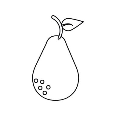 Avokado sağlık diyet simgesi ince çizgi