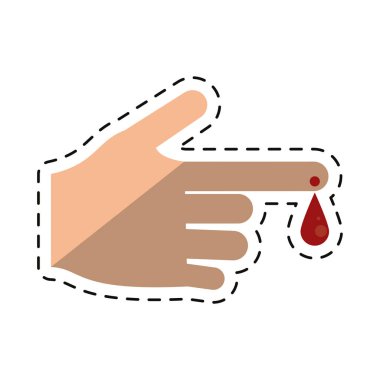 çizgi film el kan damla simgesi