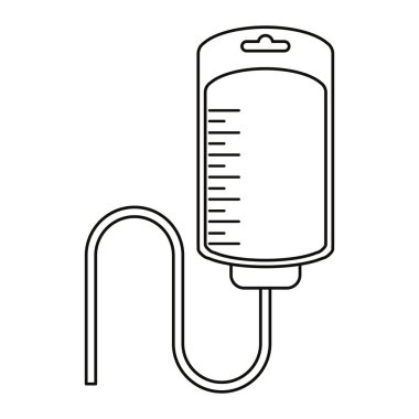 kan torbası bağış simgesi ince çizgi