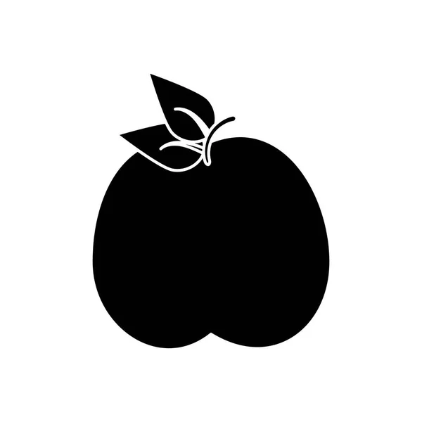 Lezzetli elma doğal gıda piktogram — Stok Vektör