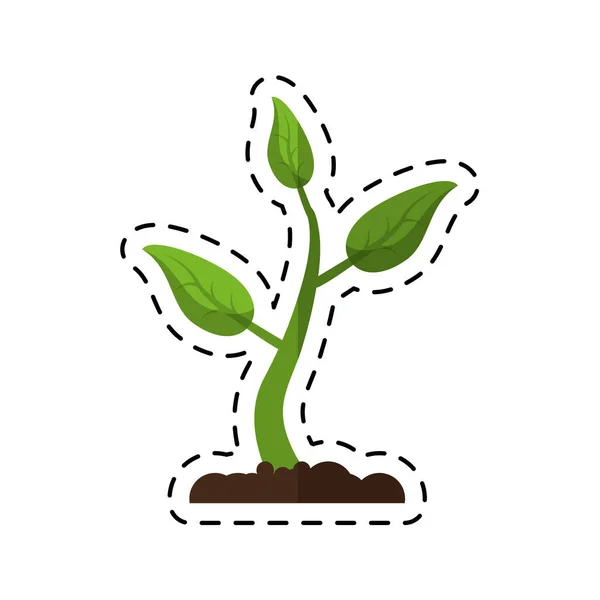 Cartoon sprout growing plant eco — Stock Vector