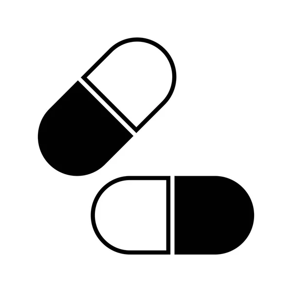 Piktogram ilaç kapsül hap ilaç — Stok Vektör