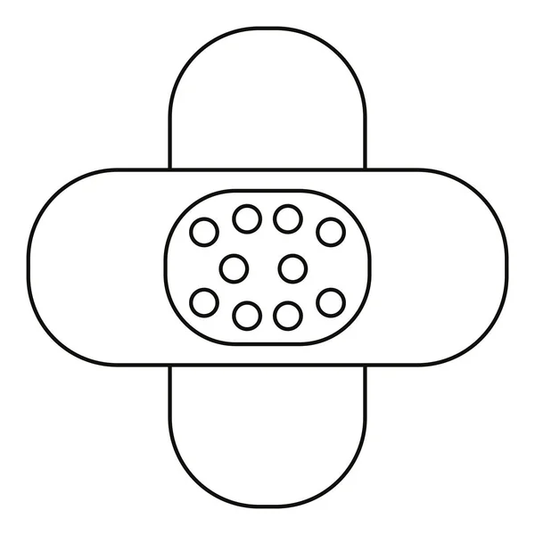 밴드 석고 응급 처치 아이콘 얇은 선 — 스톡 벡터
