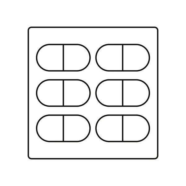 Píldoras de la cápsula de medicina línea delgada — Archivo Imágenes Vectoriales