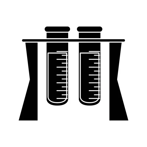 Teste tubo rack medicina laboratório pictograma —  Vetores de Stock