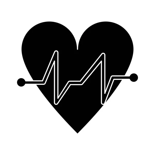 Bicie serca, Puls serca medycznych piktogram — Wektor stockowy