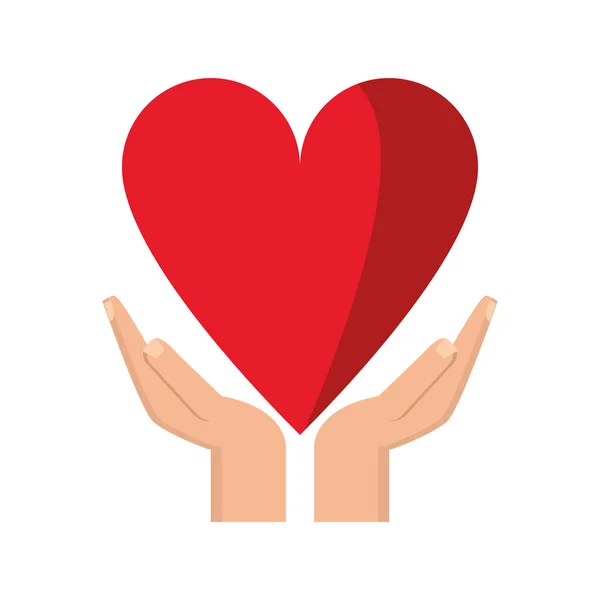 Hand som håller hjärtat hälso-och sjukvård — Stock vektor