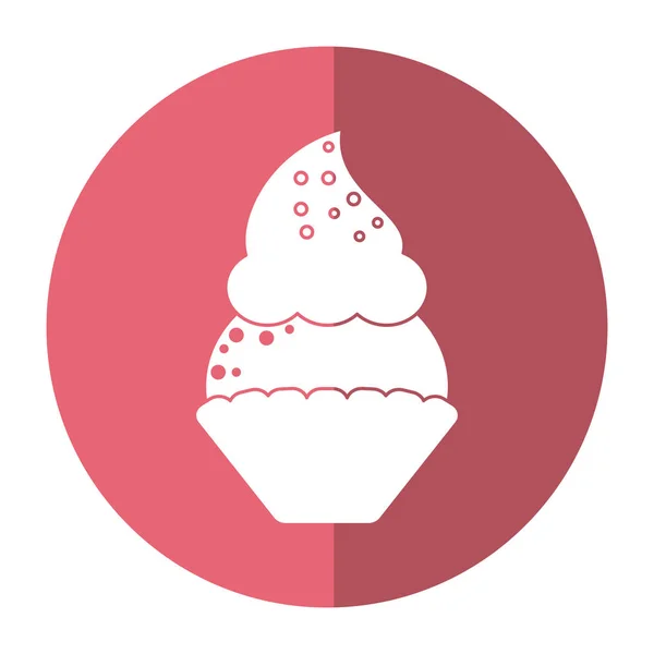 Nők nap cupcake desszert édes árnyék — Stock Vector