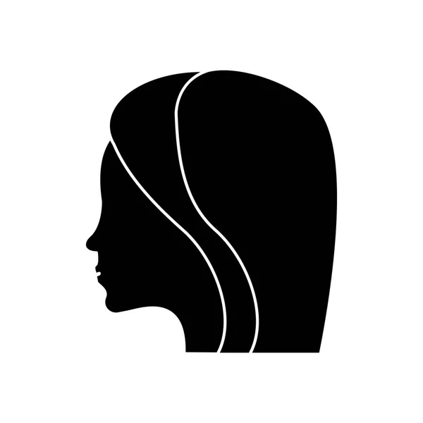 Women day profile girl icon shadow — Stock Vector