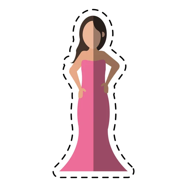 Мультяшні жінки день дівчина модель мода сукня — стоковий вектор