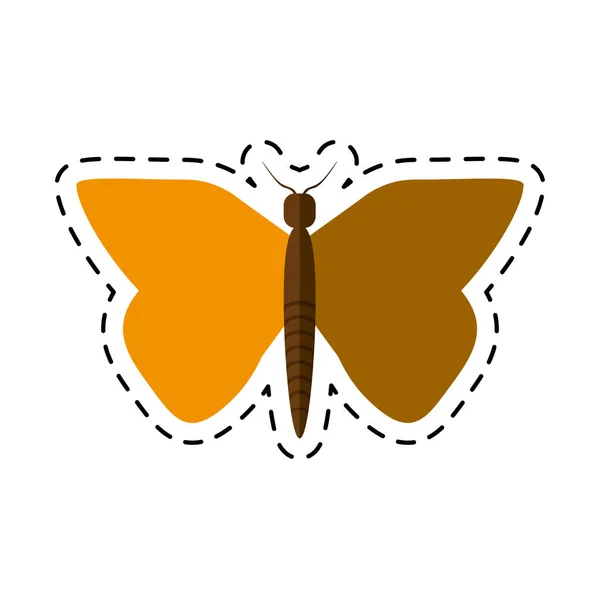 Cartoon vrouwen dag gele vlinder pictogram — Stockvector