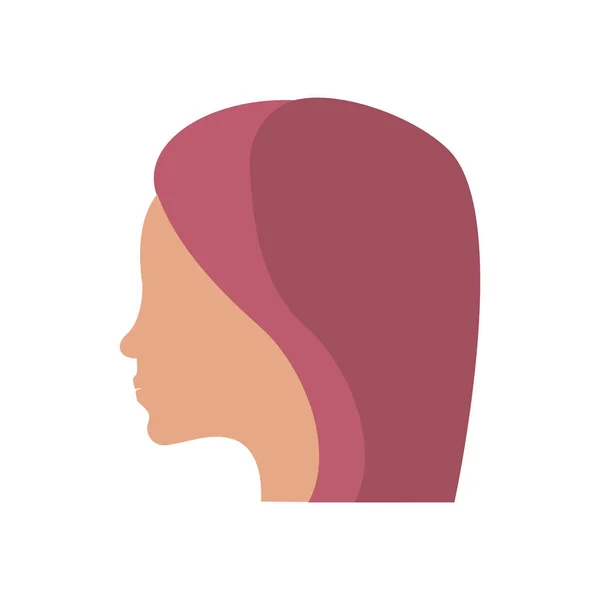 Frauentag Profil Mädchen-Ikone — Stockvektor