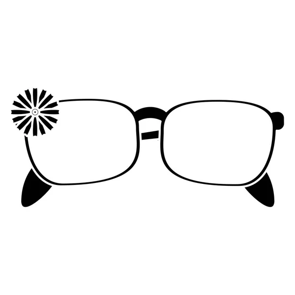 Γυναικεία γυαλιά εικονόγραμμα διακοσμητικό λουλούδι — Διανυσματικό Αρχείο