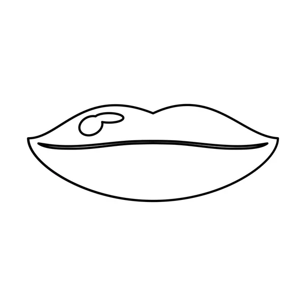 Nő lips szexi vékony vonal szimbólum — Stock Vector