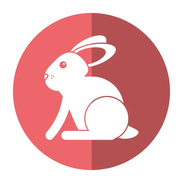 Páscoa coelho bonito símbolo sombra — Vetor de Stock