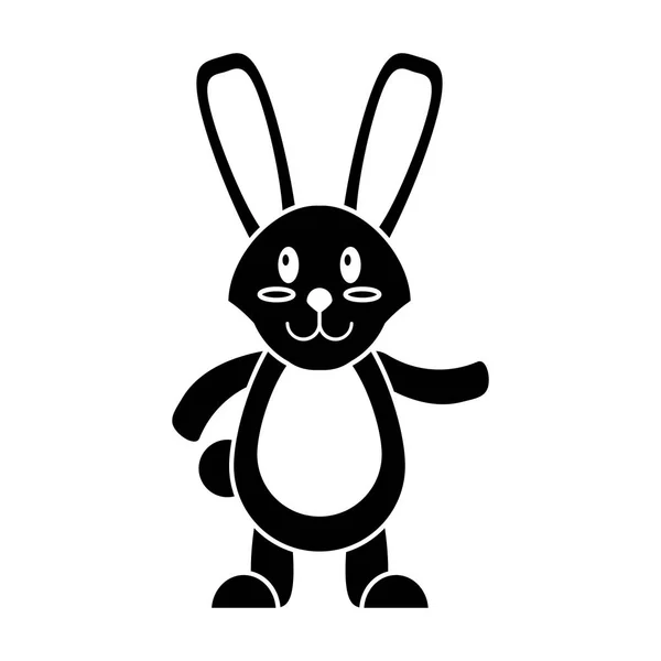 Páscoa coelho bonito pé pictograma — Vetor de Stock