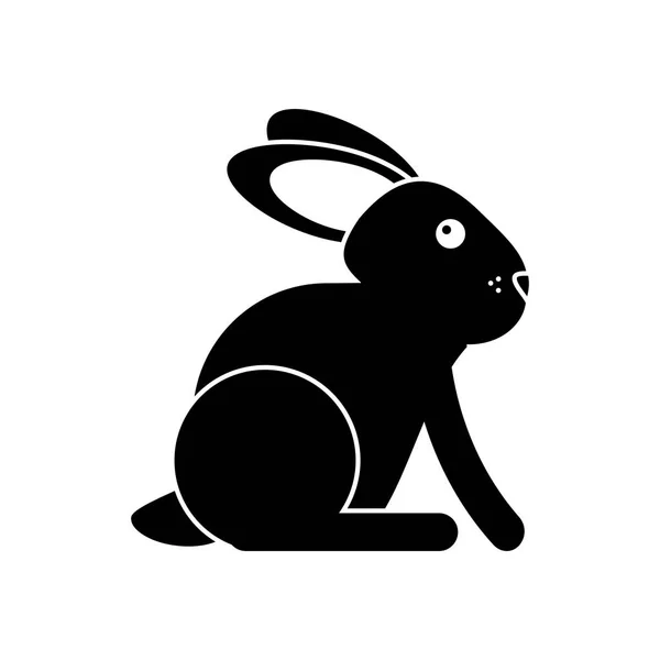 Osterhase niedliches Symbol-Piktogramm — Stockvektor