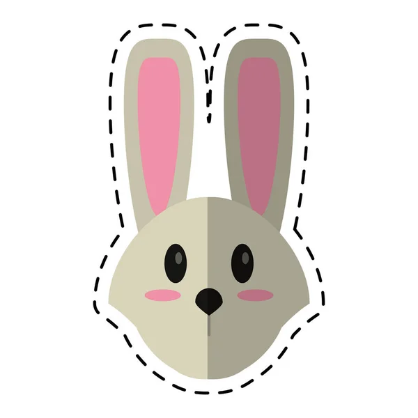 Dessin animé mignon Pâques visage lapin — Image vectorielle