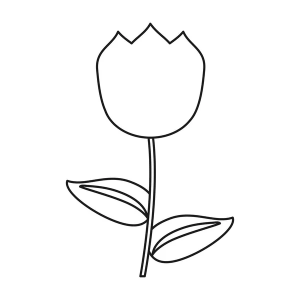 Tulip kwiat ozdoba wielkanocna cienka linia — Wektor stockowy