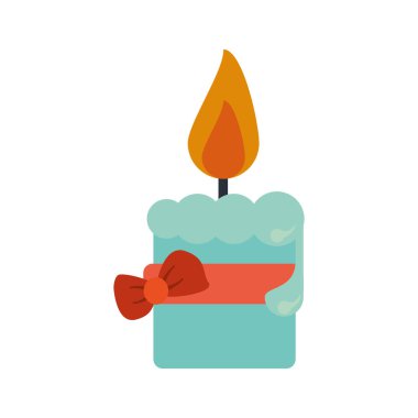 Paskalya mum alev şerit yay dekorasyon ile