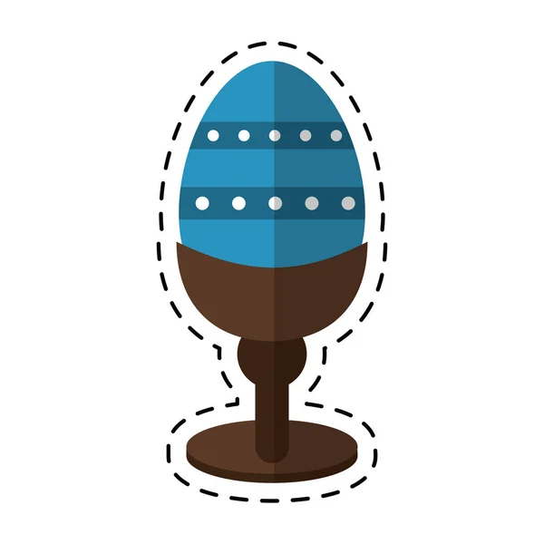 Desenho animado Páscoa ovo base de madeira decorativa — Vetor de Stock