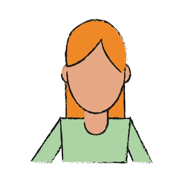 Mujer icono de dibujos animados — Vector de stock