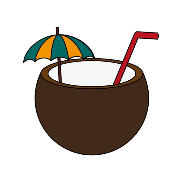 Ikona kokosového koktejlu — Stockový vektor
