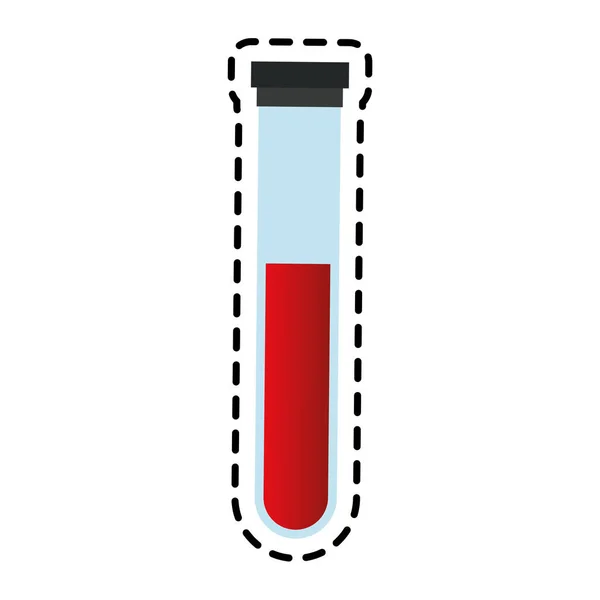 Reagenzglas mit Blut-Symbolbild — Stockvektor