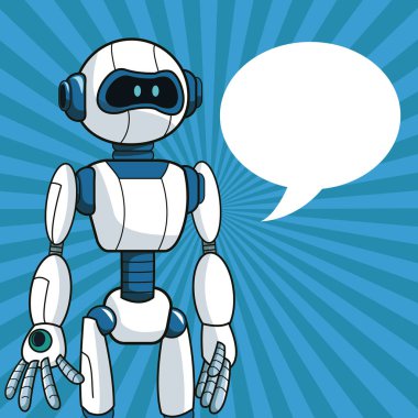 akıllı robot fütüristik teknoloji kabarcık konuşma
