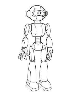 akıllı robot fütüristik teknoloji ince çizgi