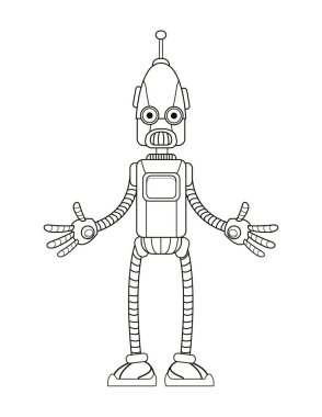 komik robot teknoloji oyuncak ince çizgi