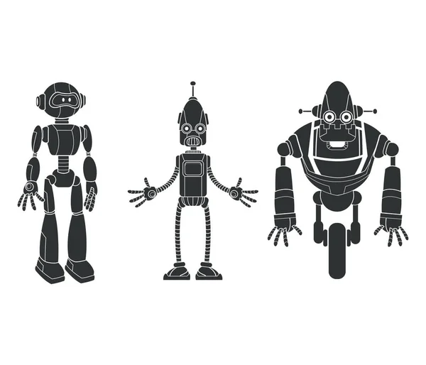 Piktogramm setzt Roboterzeichen — Stockvektor