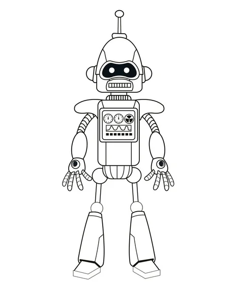 ロボット マシン エンジニア リング細い線 — ストックベクタ