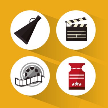 sinema kavramı sembol Icons set