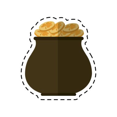 karikatür St patricks günü altın kazan hazine