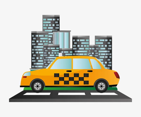 Taxi Car Service öffentlicher Verkehr städtischer Hintergrund — Stockvektor