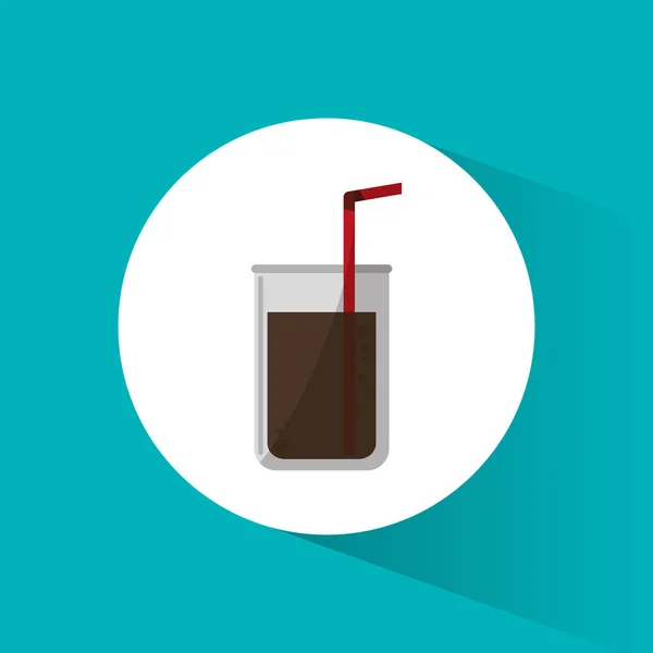 Cinema soda drink beverage with straw — Stock Vector