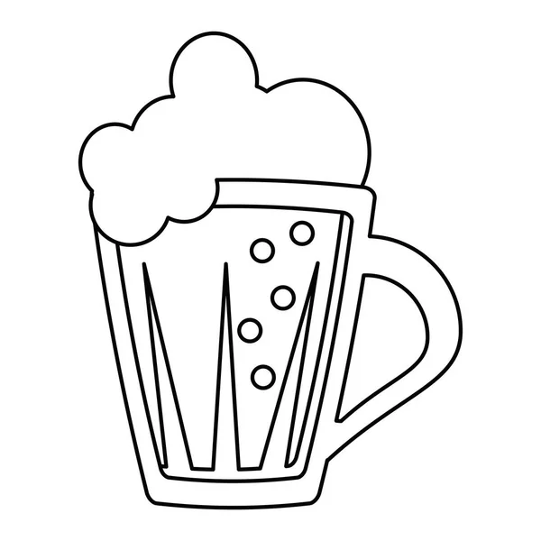 St patricks dag glas bier koud dunne lijn — Stockvector