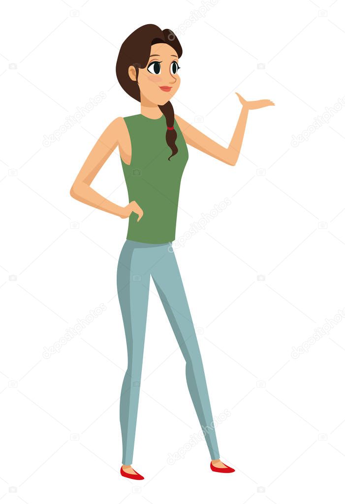 young woman standing talking