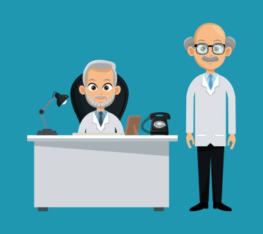 Doktor profesyonel oturma Resepsiyon