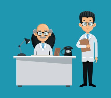 Doktor profesyonel oturma Resepsiyon