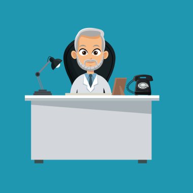 Doktor profesyonel oturma Resepsiyon