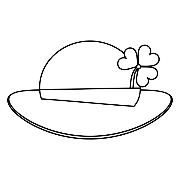 St patricks ημέρα καλλικάτζαρος καπέλο τριφύλλι λεπτή γραμμή — Διανυσματικό Αρχείο