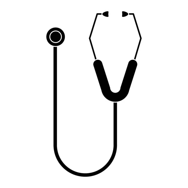 Stethoscope equipment clinic icon pictogram — Stock Vector