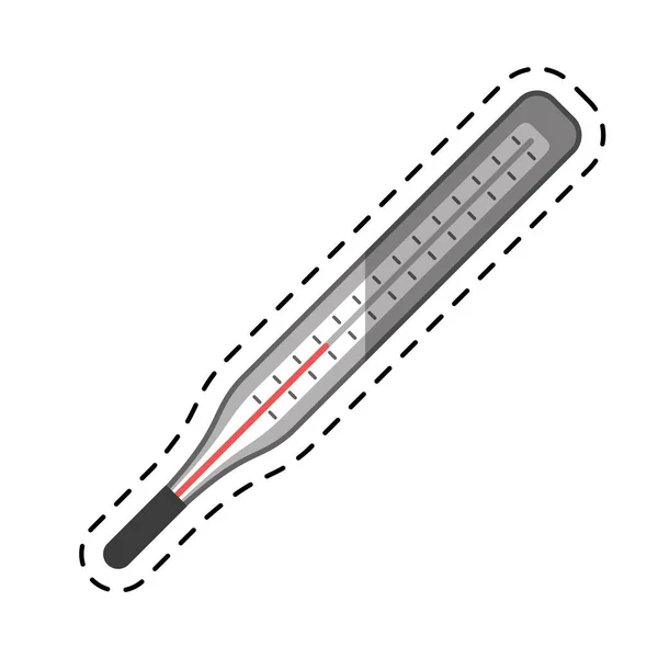 Cartoon thermometer scale measuring icon — Stock Vector